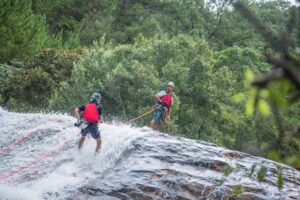 Waterfall abseiling